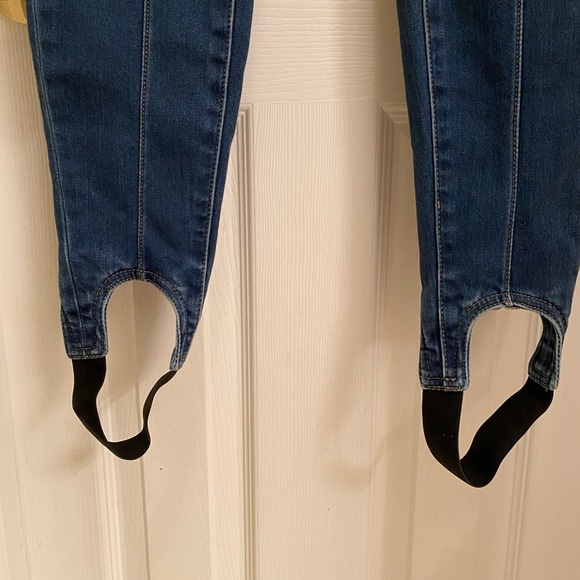 Soft Surroundings Denim Pull On Jeggings Stirrups stretch - Picture 4 of 9